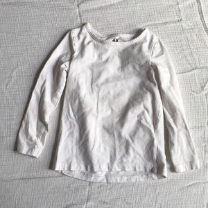 H&M plain white long sleeve t-shirt 1.5-2Y girl’s